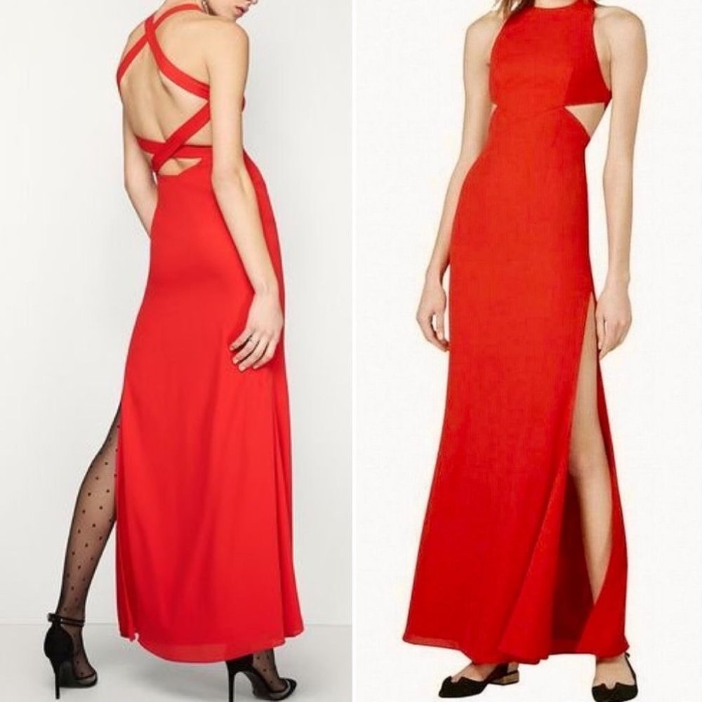 Fame and Partners Axis Criss Cross Dress in Red